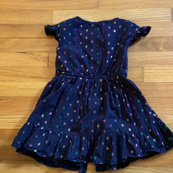Navy Sparkle Dot Shirt Dress - Picture 6 of 8